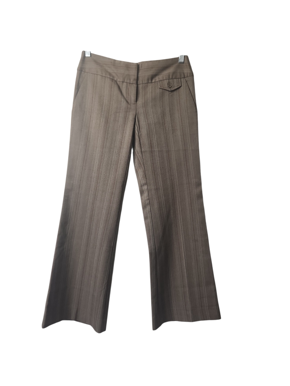 Daisy Fuentes Women's Heather Brown Thin Pinstripe Wide-Leg Dress Pants Size 2P